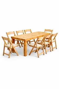 שולחן עץ טבעי 200/90 ס"מ