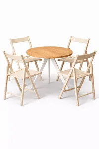 שולחן קפה טוסקני רגל לבנה טופ עץ