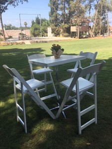 כיסא בר מתקפל לבן