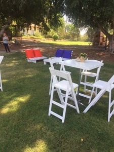 כיסא בר מתקפל לבן