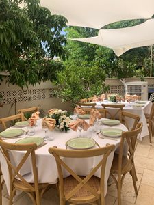 כסא איקס טבעי סכום זהב וצלחת אביה ירוקה.