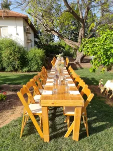 שולחן עץ טבעי 200/60 ס"מ