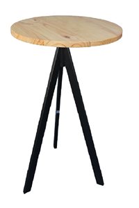 שולחן בר טוסקני רגל שחורה טופ עץ