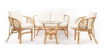 מערכת ישיבה מבמבוק דגם מיקונוס - כולל מזרן וכריות