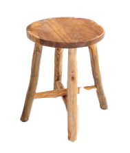 שרפרף עגול עץ טיק